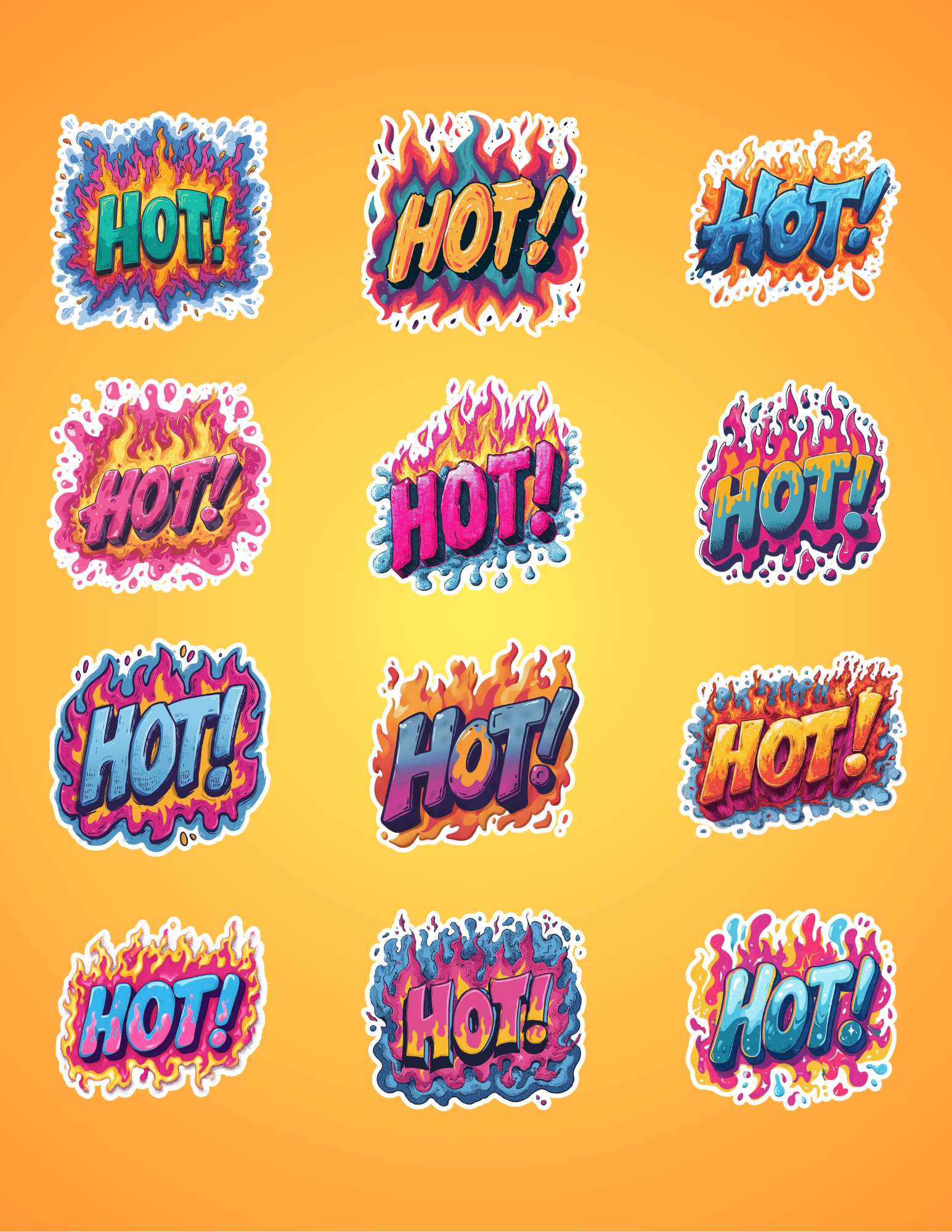 HOT! Rave Stickers (24 Pack)